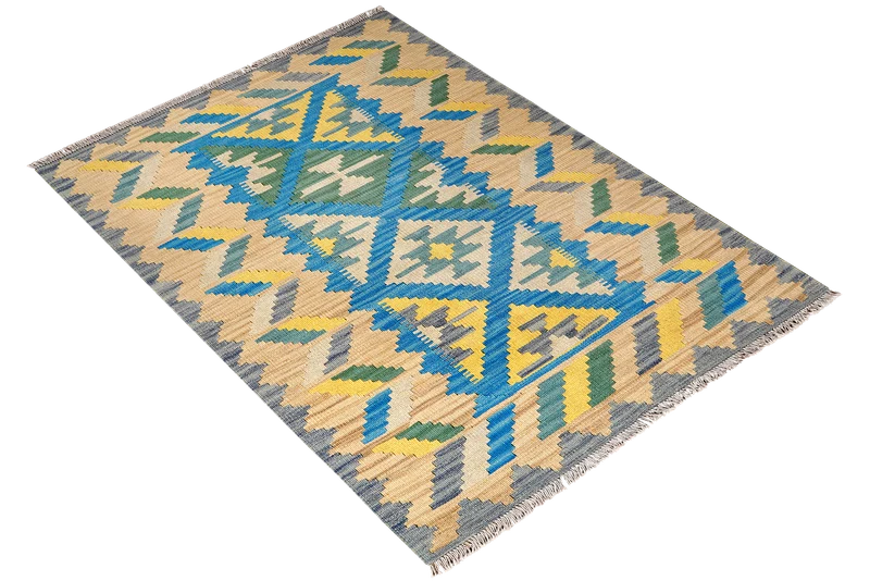 Kelim Gashgai · Handgewebt – Blau, 174x124 cm