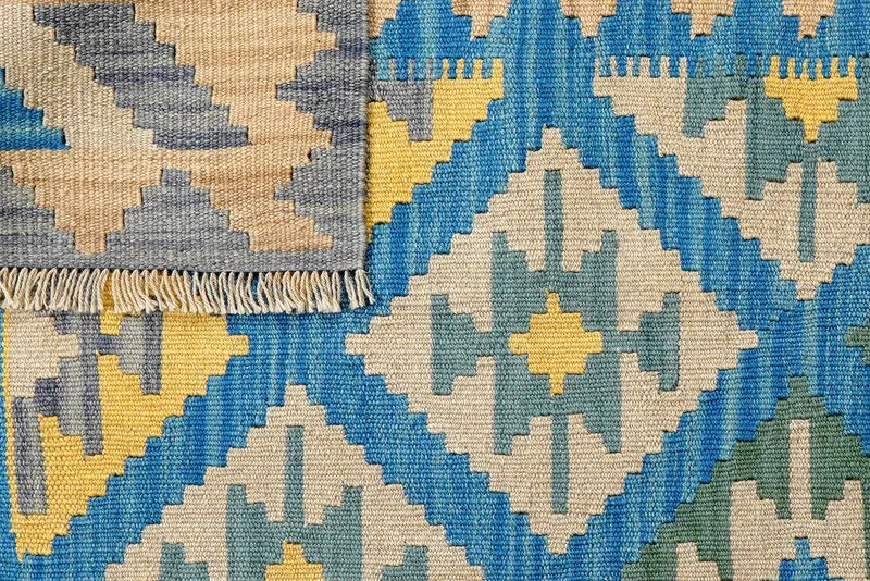 Kelim Gashgai · Handgewebt – Blau, 174x124 cm