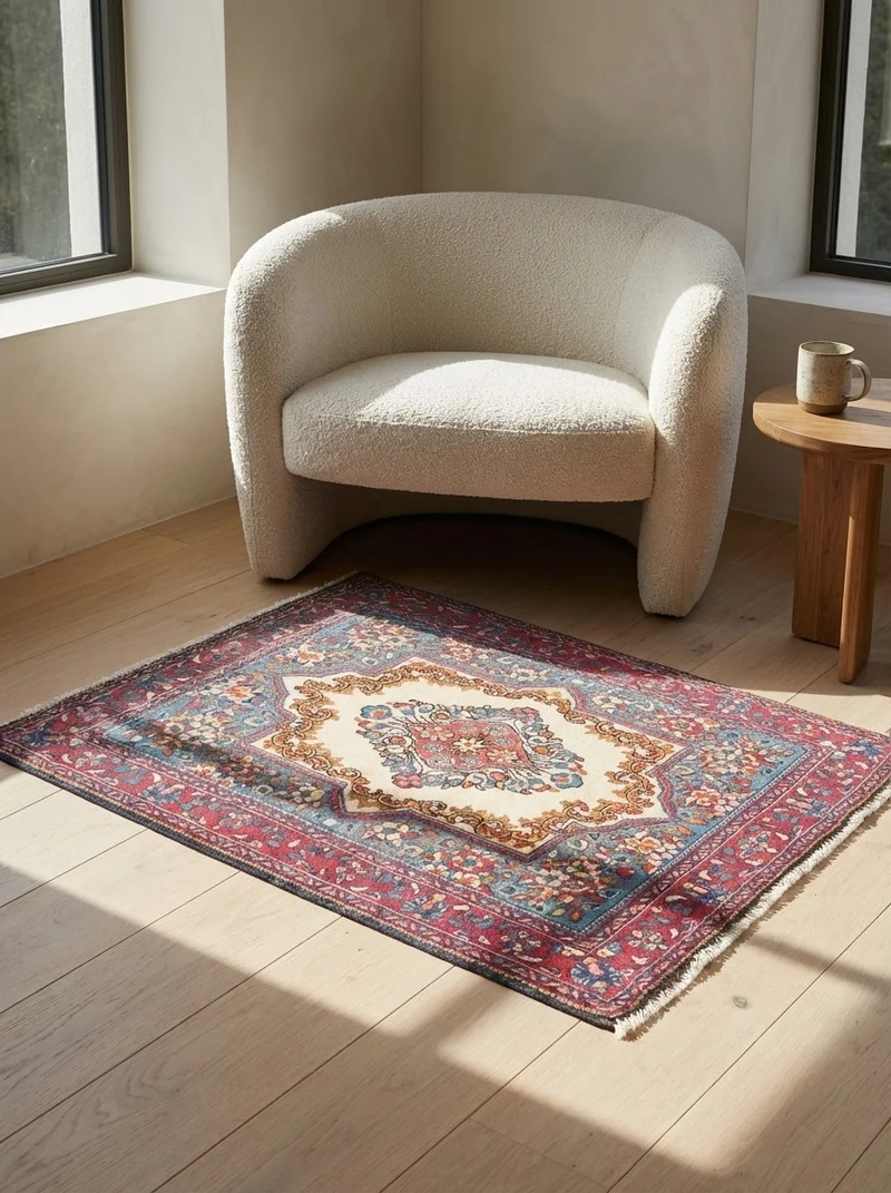 Sarough · Handgeknüpft – Beige, 75x65 cm