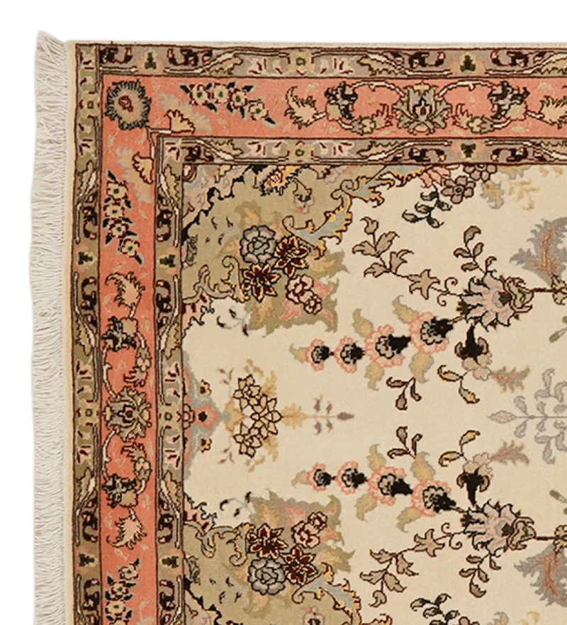 Tabriz 50 Raj · Handgeknüpft – Beige, 203x81 cm