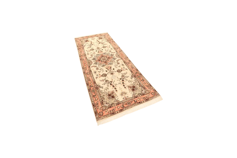 Tabriz 50 Raj · Handgeknüpft – Beige, 203x81 cm