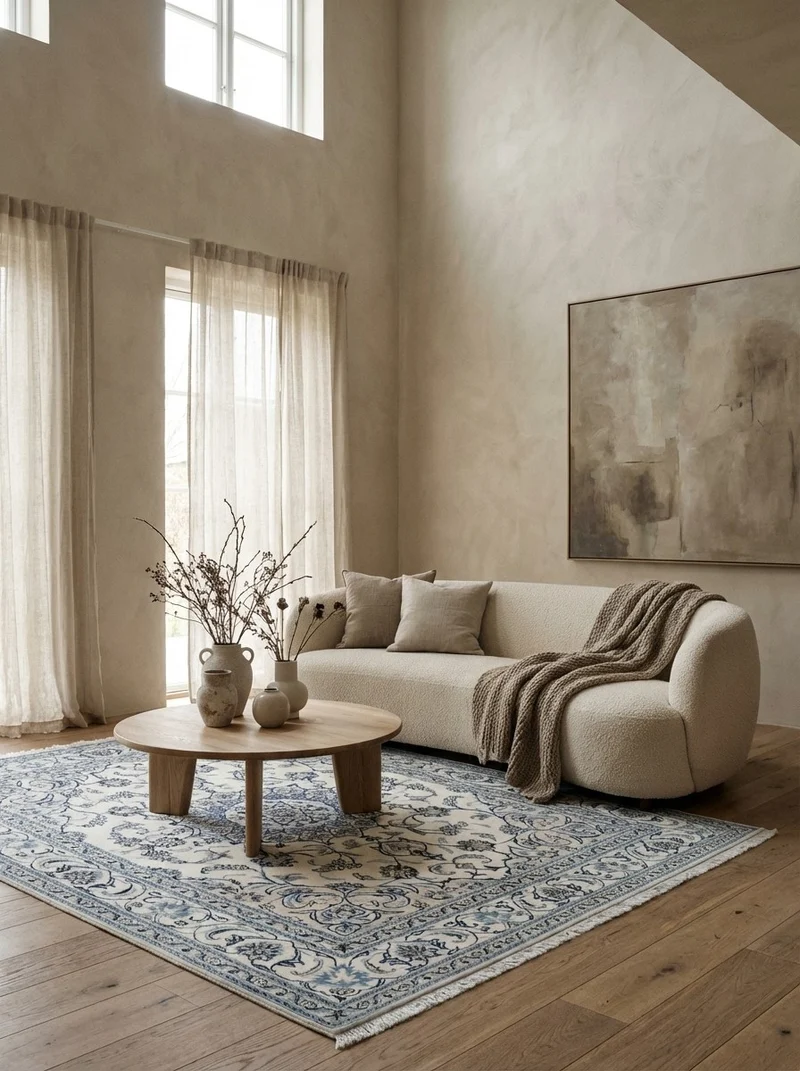 Nain 12La · Handgeknüpft – Beige, 240x195 cm
