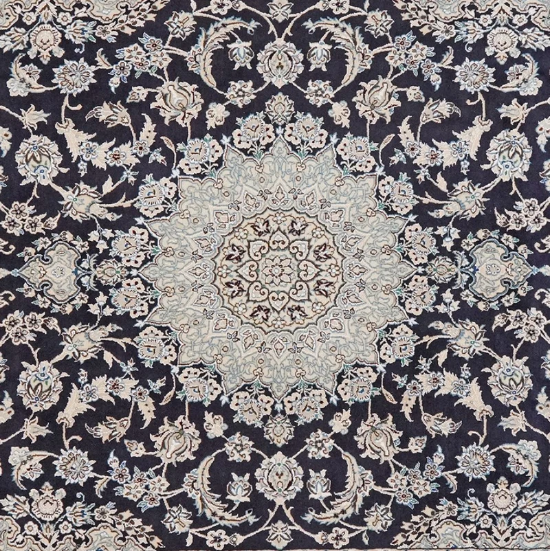 Nain 9La · Handgeknüpft – Blau, 305x200 cm