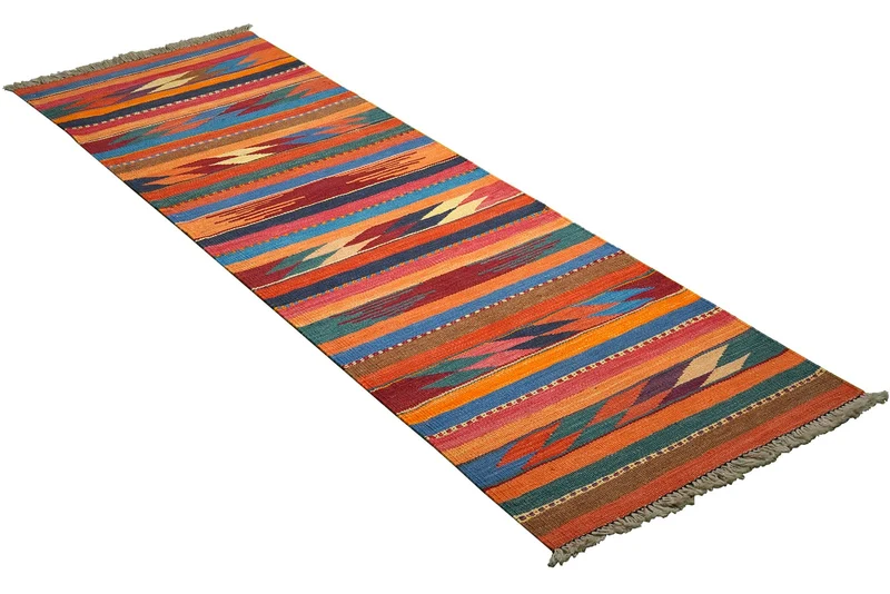 Kelim Gashgai · Handgewebt – Bunt, 193x61 cm