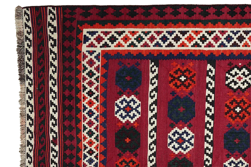 Kelim Gashgai Old · Handgewebt – Rot, 258x160 cm