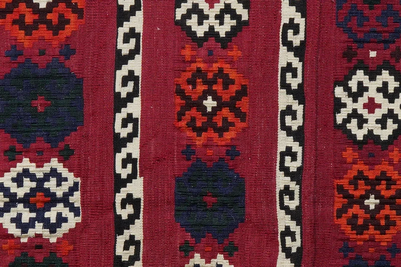 Kelim Gashgai Old · Handgewebt – Rot, 258x160 cm