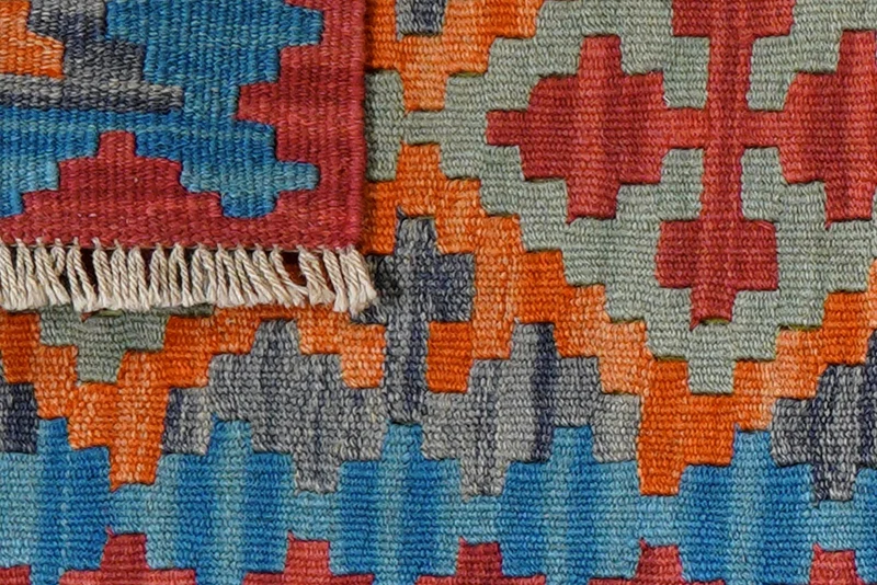 Kelim Gashgai · Handgewebt – Blau, 64x44 cm