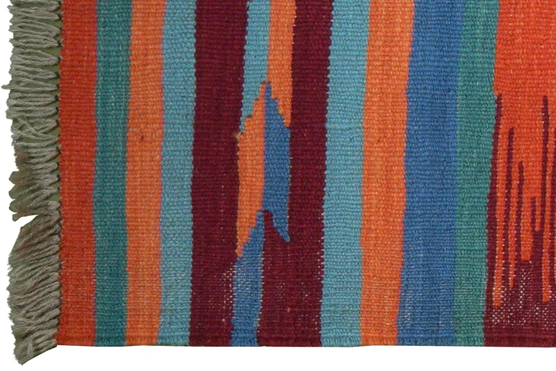 Kelim Gashgai · Handgewebt – Orange, 201x66 cm