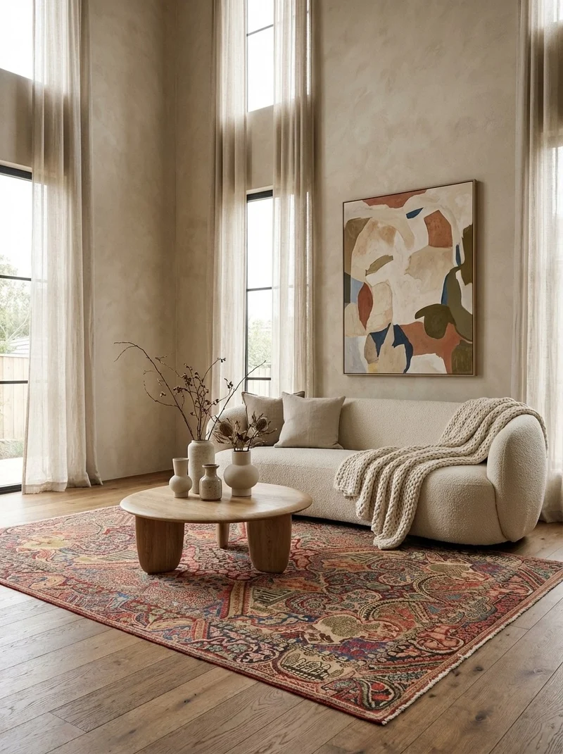 Sarough · Handgeknüpft – Beige, 214x140 cm