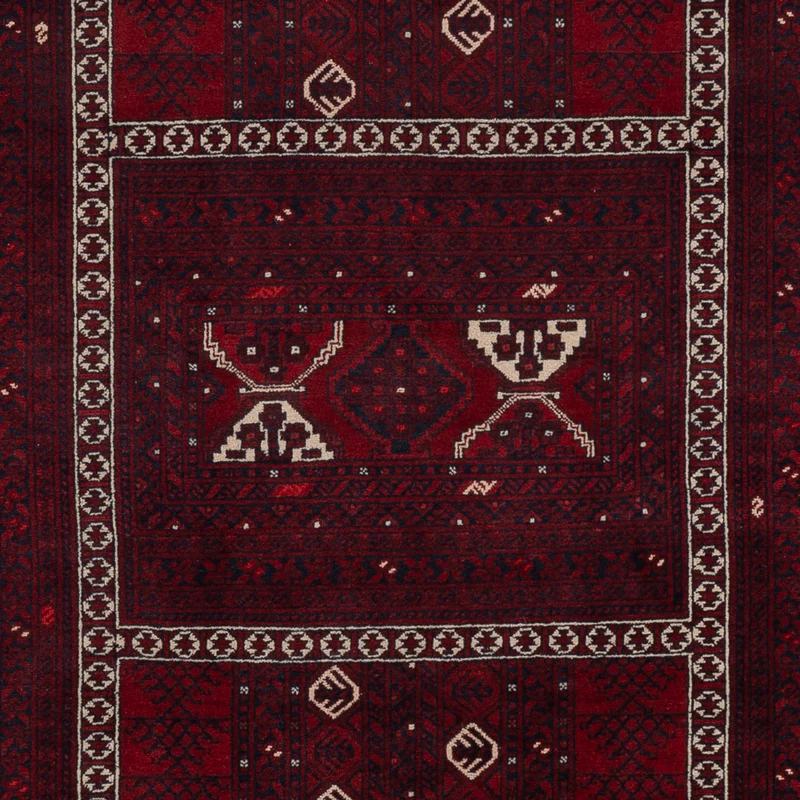 Afghan Teppich 157x246cm - Orientteppich - dunkelrot