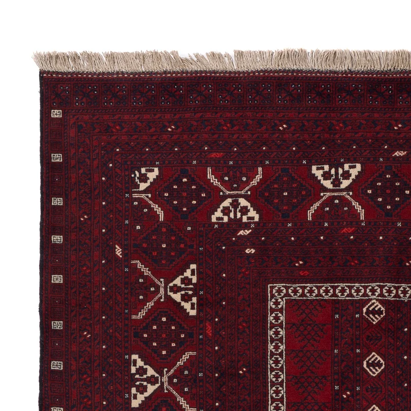 Afghan Teppich 157x246cm - Orientteppich - dunkelrot