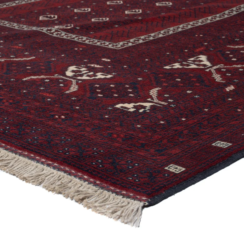 Afghan Teppich 157x246cm - Orientteppich - dunkelrot
