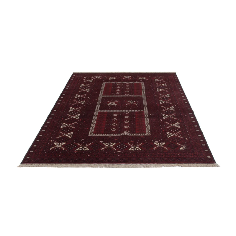 Afghan Teppich 157x246cm - Orientteppich - dunkelrot
