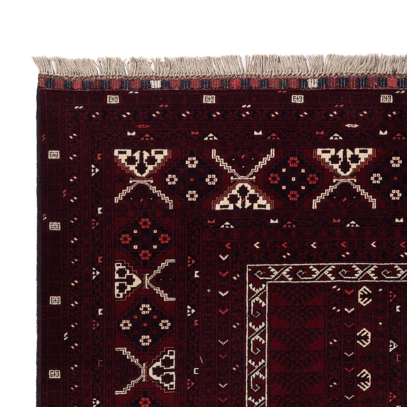 Afghan Teppich 154x247cm - Orientteppich - dunkelrot