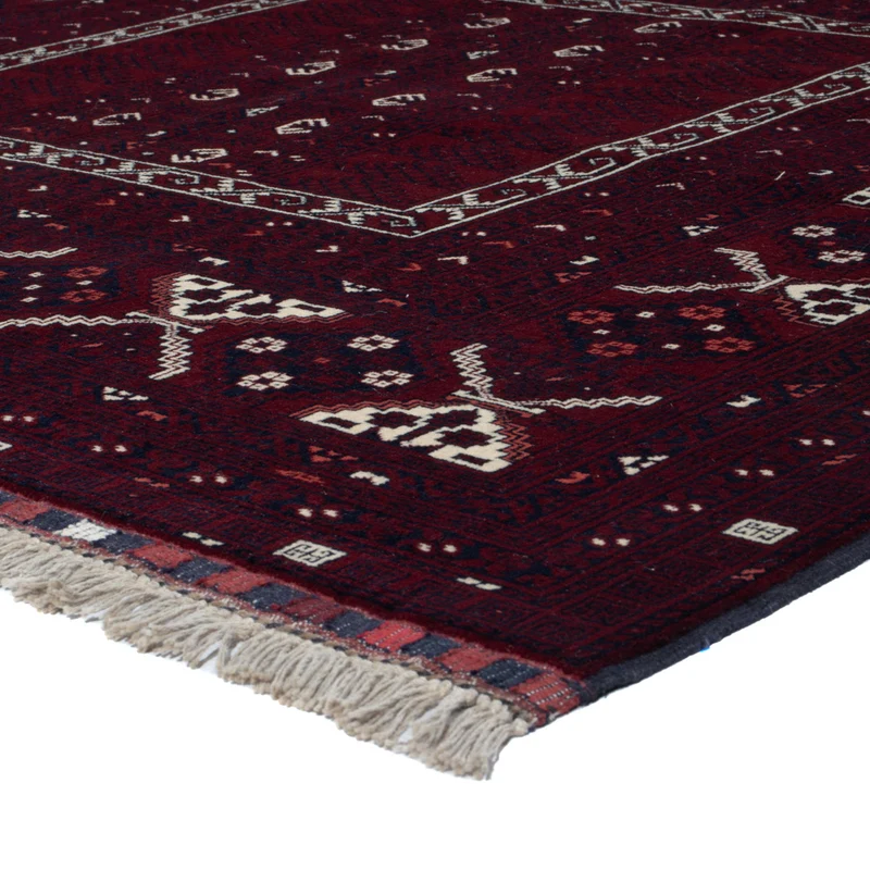 Afghan Teppich 154x247cm - Orientteppich - dunkelrot