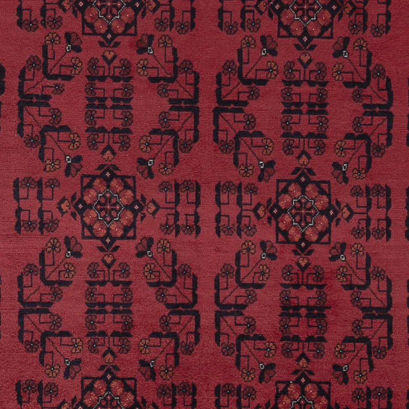 Afghan Teppich 197x290cm - Orientteppich - dunkelrot