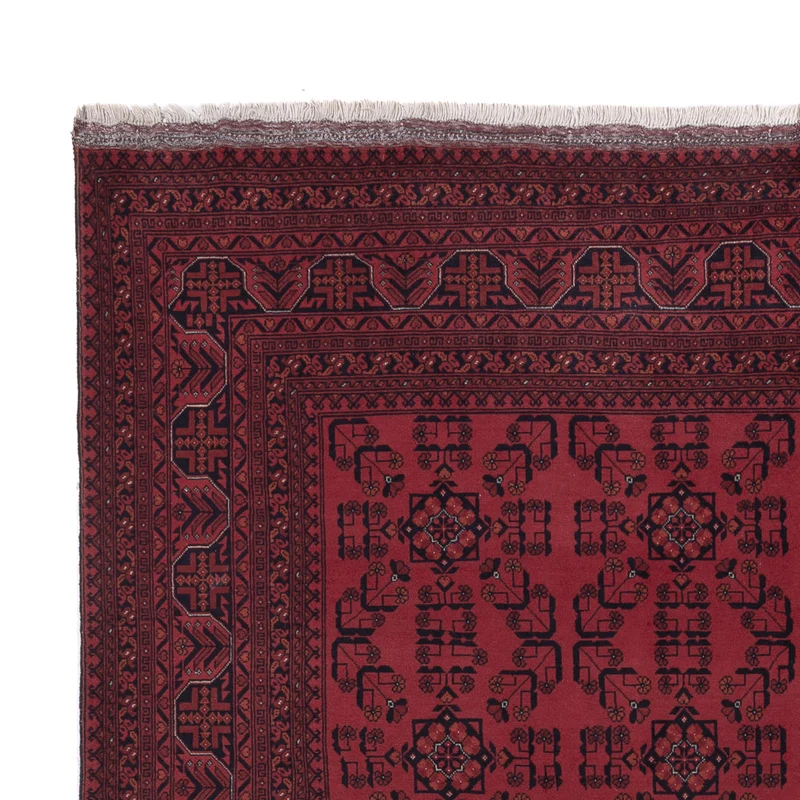 Afghan Teppich 197x290cm - Orientteppich - dunkelrot