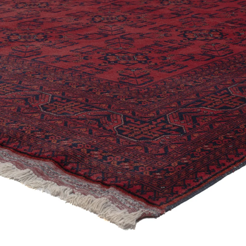 Afghan Teppich 197x290cm - Orientteppich - dunkelrot