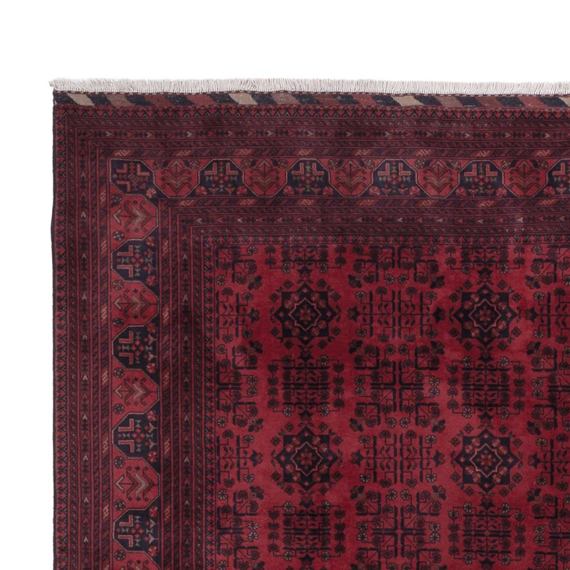 Afghan Teppich 198x290cm - Orientteppich - dunkelrot