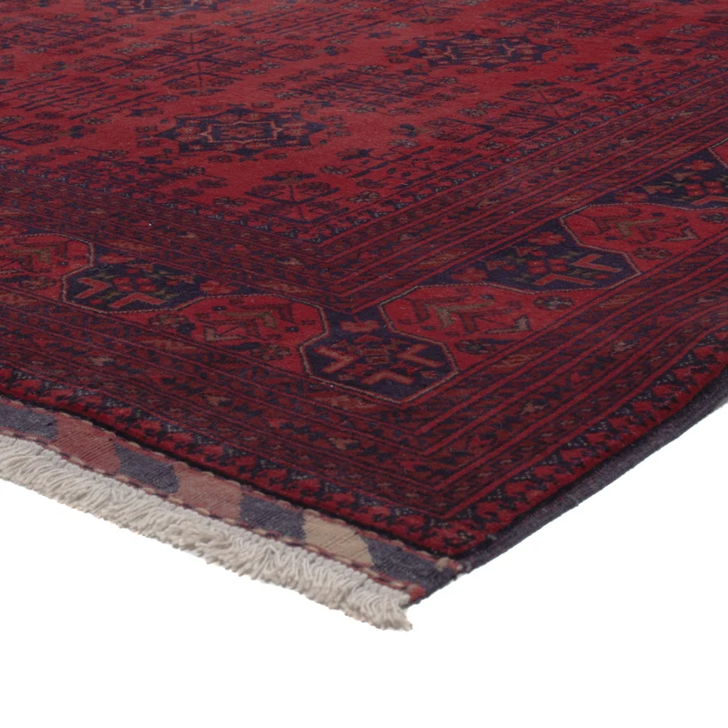 Afghan Teppich 198x290cm - Orientteppich - dunkelrot