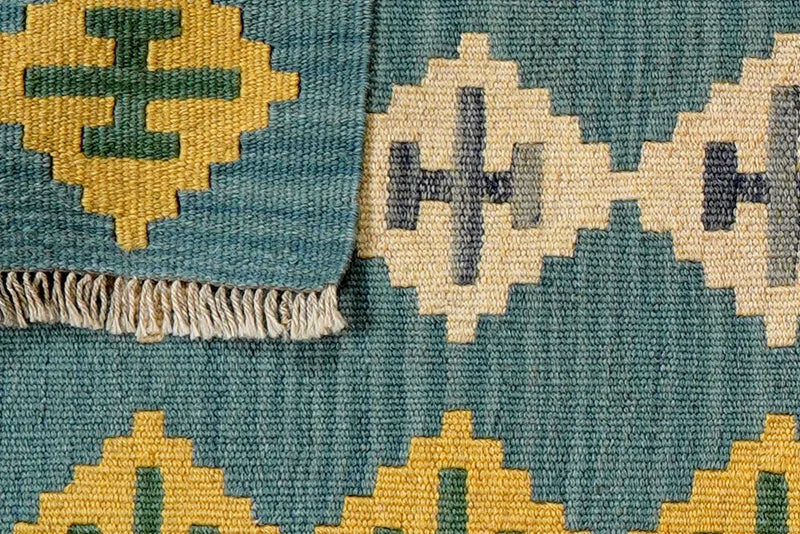 Kelim Gashgai · Handgewebt – Blau, 88x63 cm
