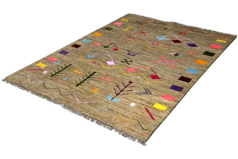 Gabbeh Basi · Handgeknüpft – Grau, 198x150 cm
