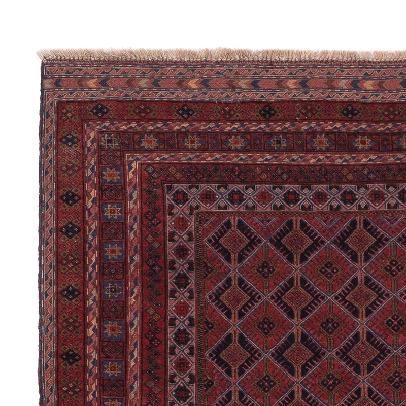 Kelim Afghan Teppich 159x196cm - dunkelrot