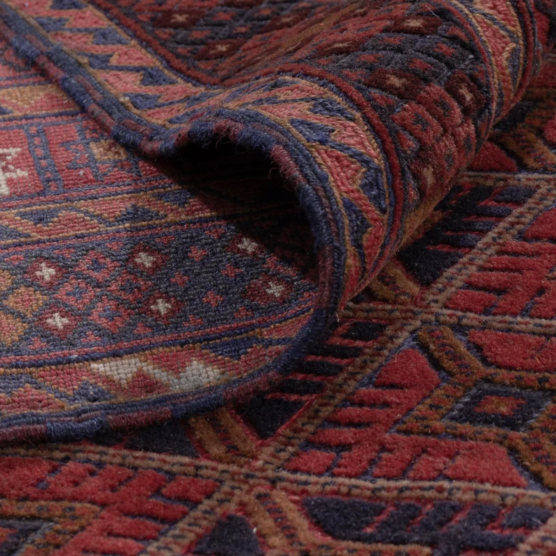 Kelim Afghan Teppich 154x193cm - dunkelrot