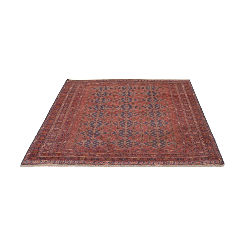 Kelim Afghan Teppich 154x193cm - dunkelrot