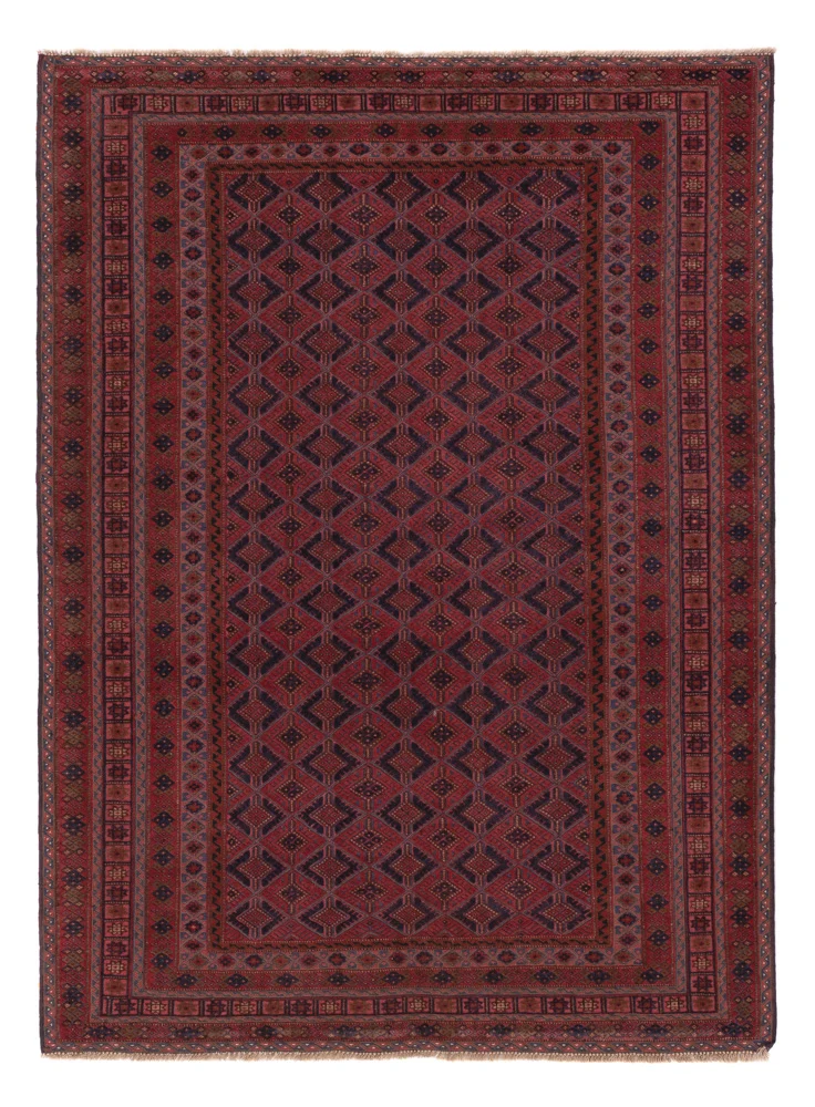 Kelim Afghan Teppich 146x200cm - dunkelrot