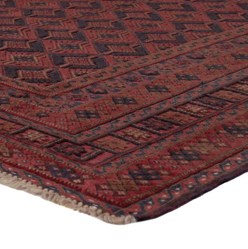 Kelim Afghan Teppich 146x200cm - dunkelrot