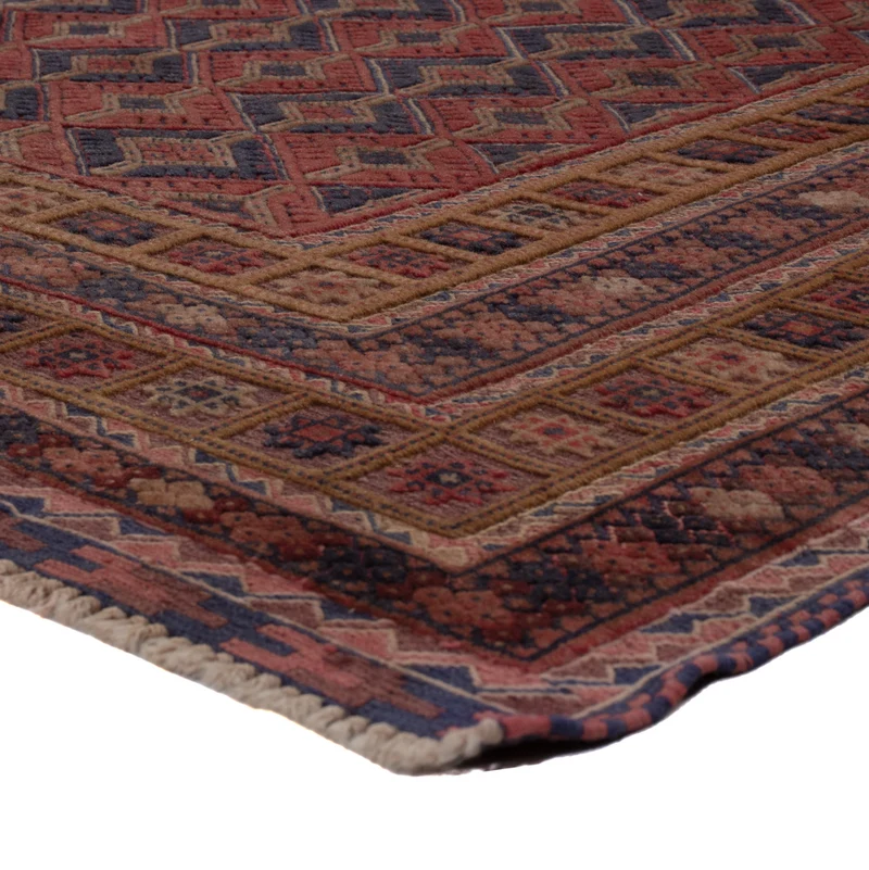 Kelim Afghan Teppich 153x190cm - dunkelrot