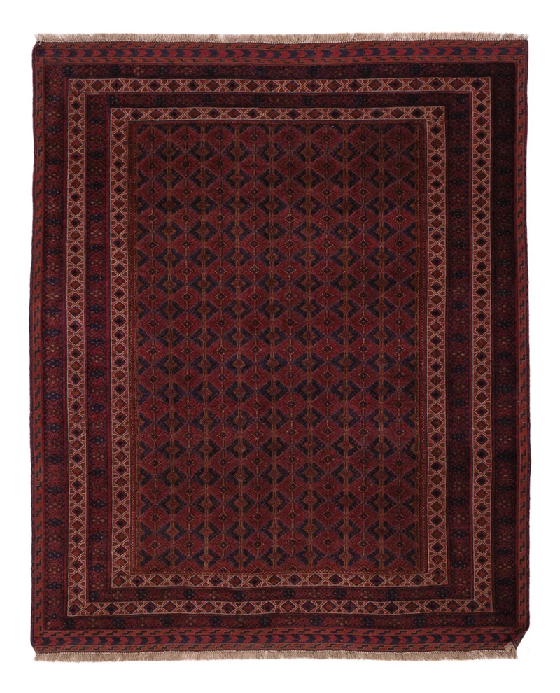 Kelim Afghan Teppich 155x190cm - dunkelrot