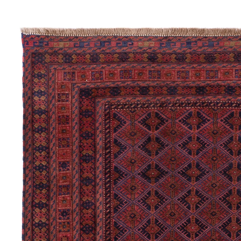 Kelim Afghan Teppich 152x194cm - dunkelrot
