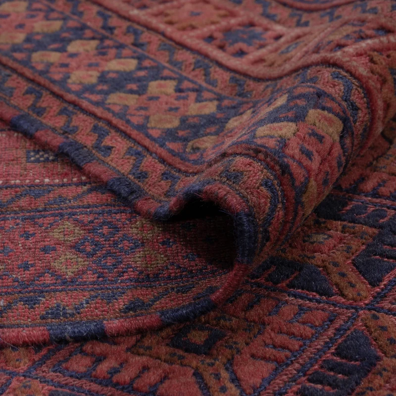 Kelim Afghan Teppich 152x194cm - dunkelrot