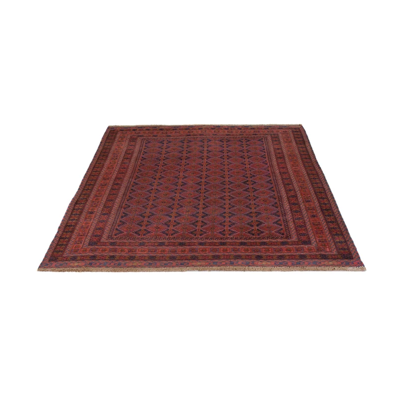 Kelim Afghan Teppich 152x194cm - dunkelrot
