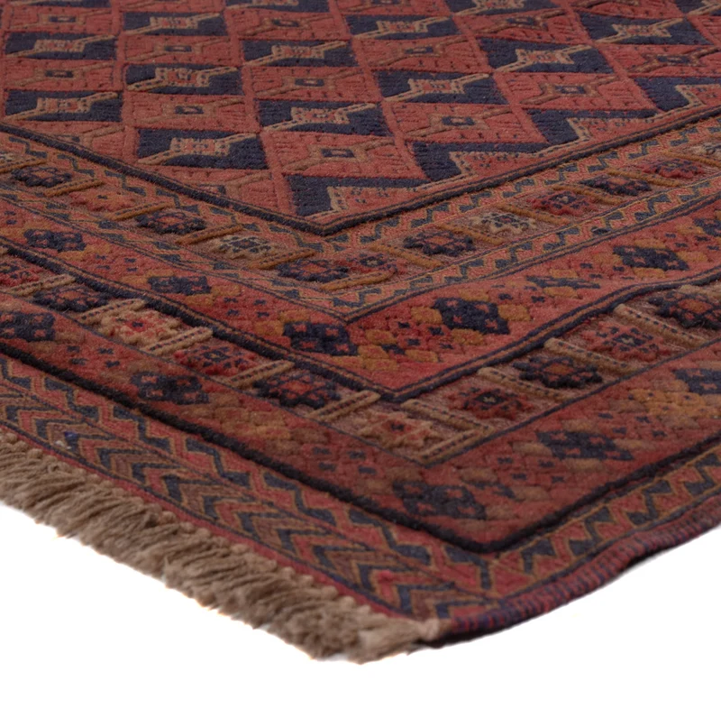 Kelim Afghan Teppich 152x193cm - dunkelrot