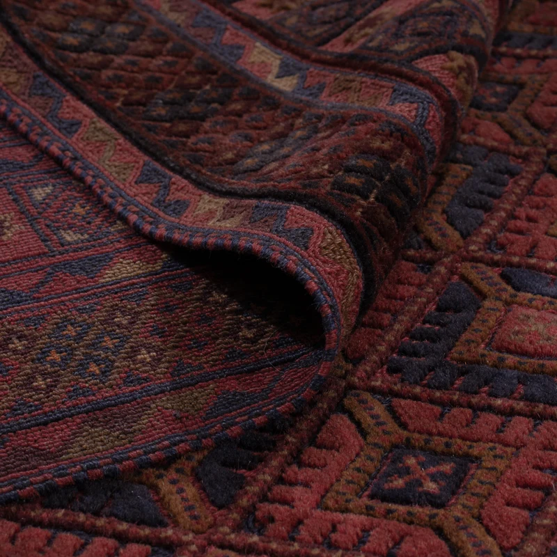 Kelim Afghan Teppich 152x194cm - dunkelrot