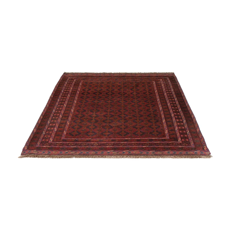 Kelim Afghan Teppich 152x194cm - dunkelrot