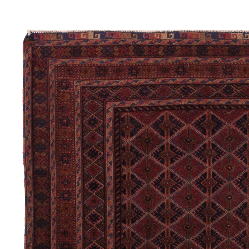 Kelim Afghan Teppich 152x193cm - dunkelrot