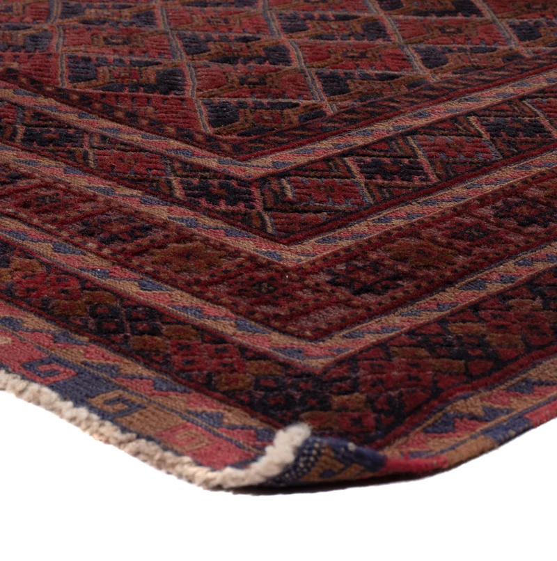 Kelim Afghan Teppich 152x193cm - dunkelrot