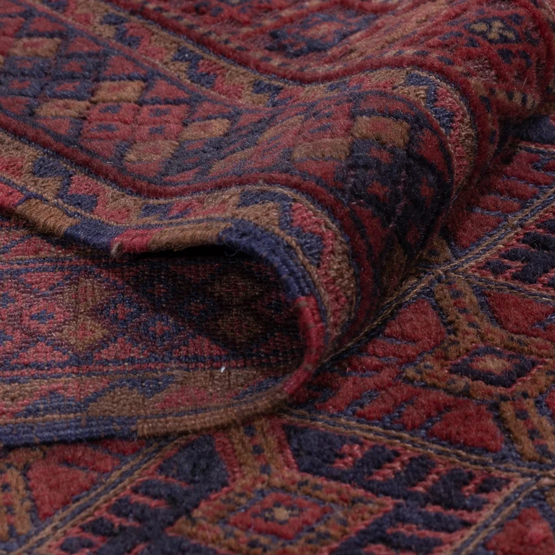 Kelim Afghan Teppich 152x193cm - dunkelrot