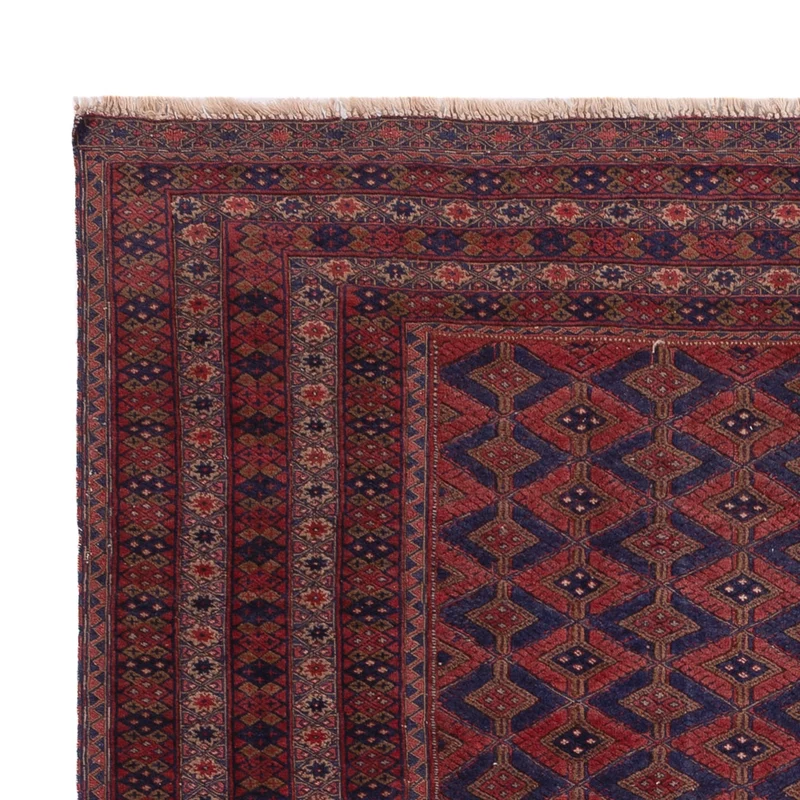 Kelim Afghan Teppich 146x193cm - dunkelrot