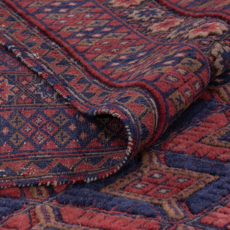 Kelim Afghan Teppich 146x193cm - dunkelrot