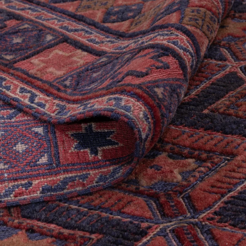Kelim Afghan Teppich 159x170cm - dunkelrot