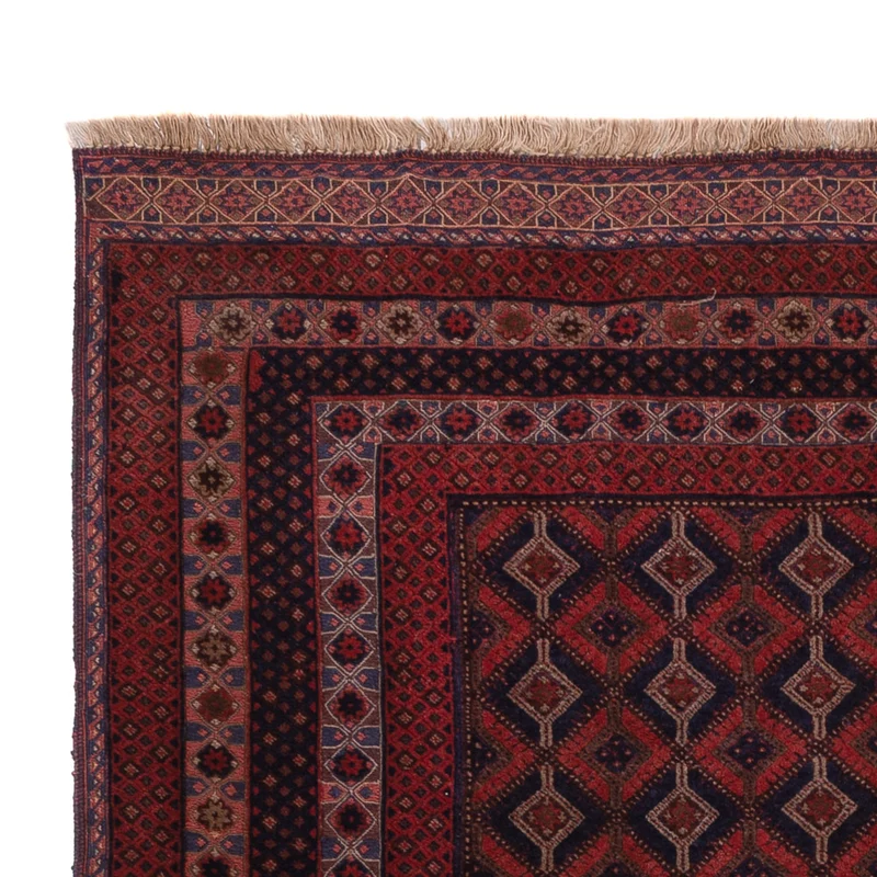 Kelim Afghan Teppich 145x193cm - dunkelrot
