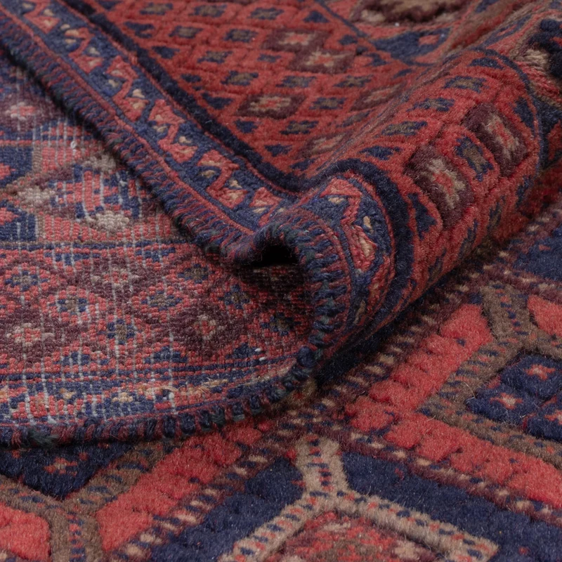 Kelim Afghan Teppich 145x193cm - dunkelrot