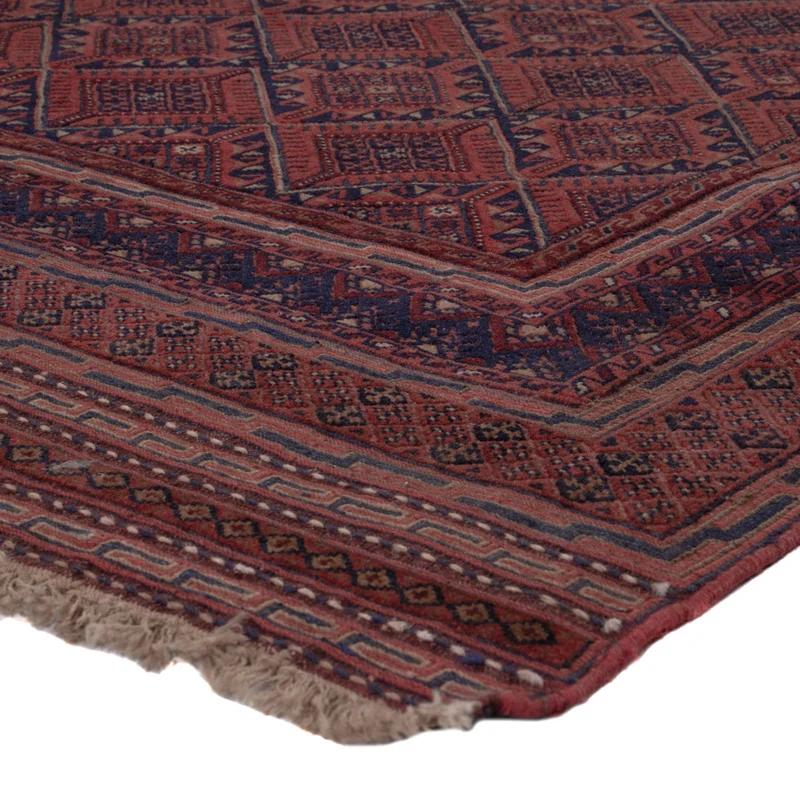 Kelim Afghan Teppich 140x193cm - dunkelrot