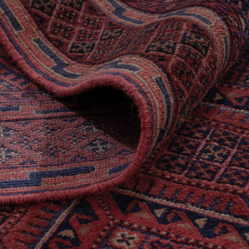 Kelim Afghan Teppich 140x193cm - dunkelrot