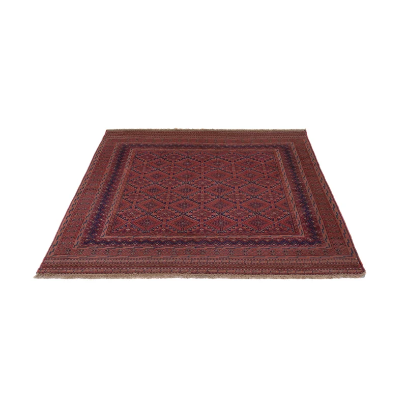 Kelim Afghan Teppich 140x193cm - dunkelrot
